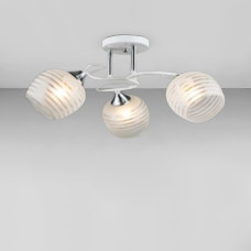 Люстра стельова Light House SRS-18941/3 білий + хром, плафон білий в смужку