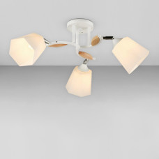 Люстра стельова Light House SRS-18945/3 білий + хром + дерево