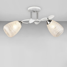 Люстра стельова Light House SRS-18951/2 білий + хром, плафон білий в смужку