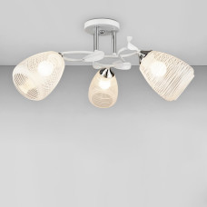 Люстра стельова Light House SRS-18951/3 білий + хром, плафон білий в смужку