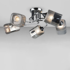 Люстра стельова Light House SRS-18955/5 хром, плафон сірий 