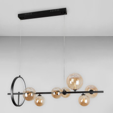 Люстра підвісна молекула Light House LS-17132-7 BK+BR чорний, плафон коричневий