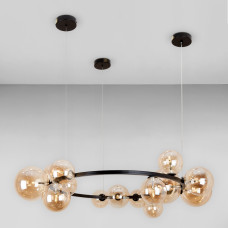 Люстра підвісна молекула Light House LS-17132-15 BK+BR чорна, плафон коричневий