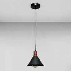 Люстра підвісна Лофт Light House LS-18582F3-1 BK чорний + мідний, плафон чорний 