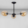 Зображення Люстра стельова молекула Light House LS-18966-3 BK+BR чорна, колір плафону янтарний ИМ Light-Deco 
