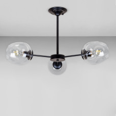 Люстра стельова молекула Light House LS-18966-3 BK+CL чорна, колір плафона прозорий