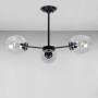 Зображення Люстра стельова молекула Light House LS-18966-3 BK+CL чорна, колір плафона прозорий ИМ Light-Deco 