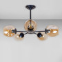 Зображення Люстра стельова молекула Light House LS-18966-5 BK+BR чорна, колір плафону янтарний ИМ Light-Deco 