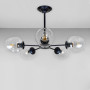 Зображення Люстра стельова молекула Light House LS-18966-5 BK+CL чорна, колір плафона прозорий ИМ Light-Deco 