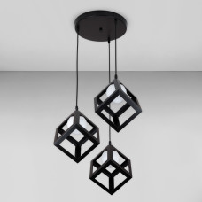 Люстра підвісна Лофт Light House LS-18967-3 BK+WH (300) чорний + білий
