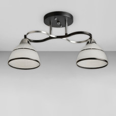 Люстра стельова Light House SRS-18961/2 чорний + хром, плафон білий 