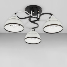 Люстра стельова Light House SRS-18961/3 чорний +хром, плафон білий