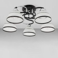 Люстра стельова Light House SRS-18961/5 чорний +хром, плафон білий