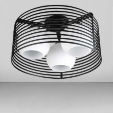 Люстра стельова Light House DL-18973/3 чорна, плафон білий 