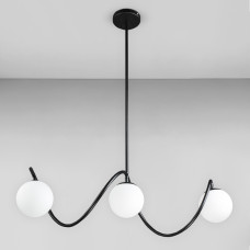 Люстра стельова Light House DL-18975/3 чорна, плафон білий 