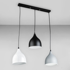 Люстра підвісна Light House DL-18976/3 чорна, плафони чорний + сірий + білий