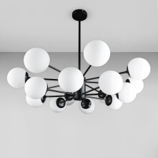 Люстра стельова молекула Light House DL-18985/16 чорна, плафон білий 