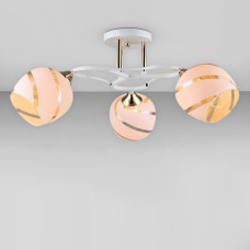 Люстра стельова Light House SR-18990/3 FGD+WT D580*H250 E27 біла + золото