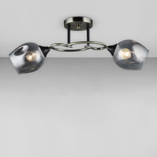 Люстра стельова Light House SR-18991/2 AB+BK L550*W130*H220 E27 бронза + чорний, плафон димчастий