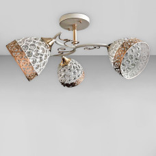 Люстра стельова Light House SR-18993/3 FG+WT D460*H230 E27 біла + золото