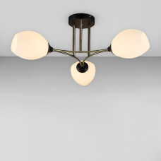 Люстра стельова Light House SR-18998/3 AB+BK D610*H245 E27 чорна + бронза, плафон білий