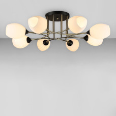Люстра стельова Light House SR-18998/8 AB+BK D710*H255 E27 чорна + бронза, плафон білий