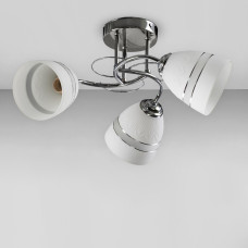 Люстра стельова Light House SZ-19001/3 CR 550*200 E-27 хром, плафон білий
