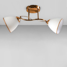 Люстра стельова Light House SZ-19004/2A FGD 460*200 E14 золото, плафони білі з облямівкою