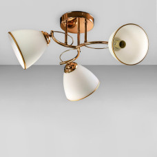 Люстра стельова Light House SZ-19004/3A FGD 520*200 E14 золото, плафони білі з облямівкою