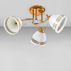 Люстра стельова Light House SZ-19005/3A FGD 520*200 E14 золото, плафони білі з прозорим