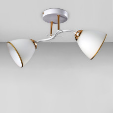 Люстра стельова Light House SZ-19006/2 WT-FGD 480*200 E14 біла із золотом, плафони білі з каймою