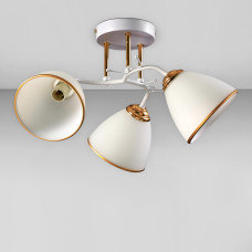 Стельова люстра Light House SZ-19006/3 WT-FGD 520*200 E14 біла з золотом, плафони білі з каймою