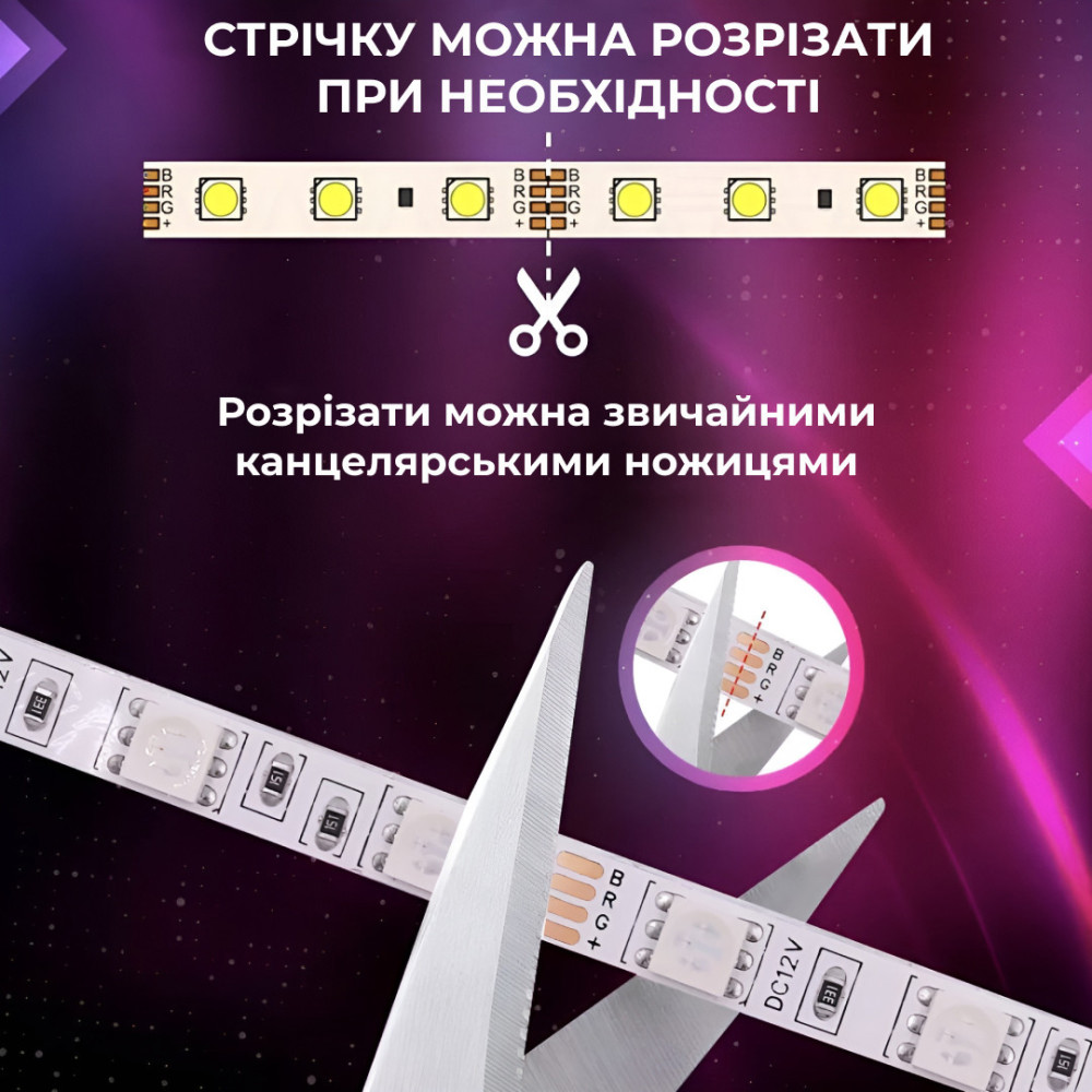 Изображение Светодиодная лента c пультом GarlandoPro TVLIGHTRGB водостойкая 150 LED 5m подсветка в комнату ИМ Light-Deco 1 