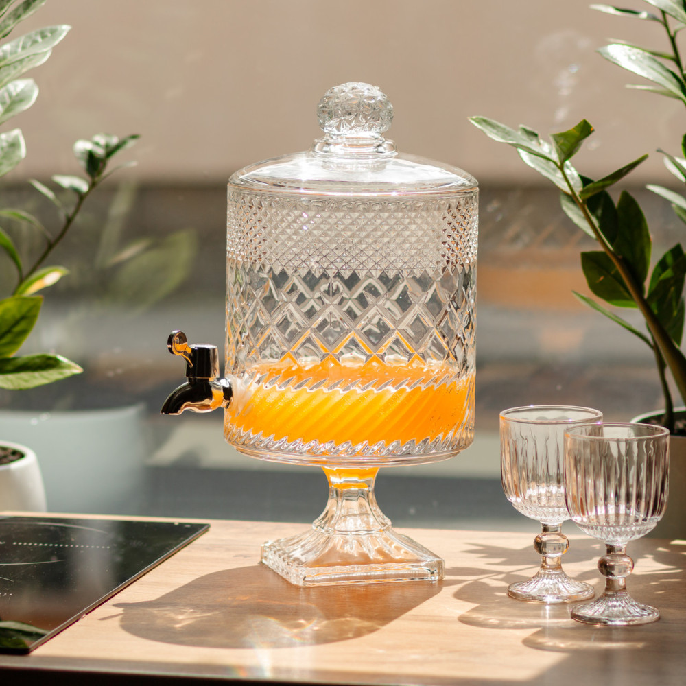 Изображение Лимонадница с краном на подставке стеклянная 4.5 л HP-19-4 ИМ Light-Deco 1 