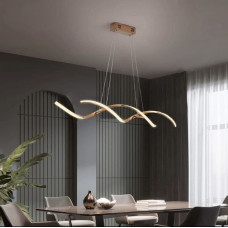 Люстра підвісна ЛЕД Light House LNF-17432 56W 120см GD золото