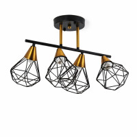 Люстра стельова на 4 плафони VALESO XL25115-4 для вітальні та спальні Чорний Мідь XL25115-4