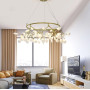 Зображення Об'ємна люстра на 63 пелюстки в золотистому корпусі ИМ Light-Deco 1 