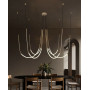 Изображение Люстра дизайнерська латунна LEDA на 6 дуг з неоном ИМ Light-Deco 6 