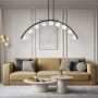 Зображення Чорна люстра-дуга на 9 білих плафонів ИМ Light-Deco 5 