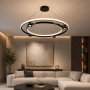 Зображення Кільцева чорна Led люстра з золотою фурнітурою Ø 80 см ИМ Light-Deco 2 