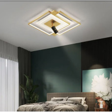 Стельова люстра LED Light House LNF-17458 80W GD+WT біло-золота зі спотом (цоколь GU10) квадратної форми