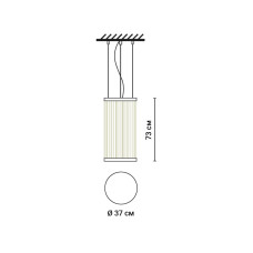 Мінімалістичний світильник у чорному корпусі з білими нитками Ø37х73 см Мінімалістичний світильник у чорному корпусі з білими нитками Ø37х73 см
