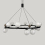Зображення Кільцева чорна люстра з 16 скляними плафонами G9 Ø73 см ИМ Light-Deco 6 