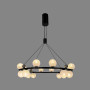 Зображення Кільцева чорна люстра з 16 скляними плафонами G9 Ø73 см ИМ Light-Deco 3 