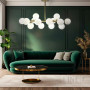 Зображення Золота видовжена люстра на 14 білих плафонів ИМ Light-Deco 8 