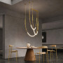 Изображение Люстра дизайнерська латунна LEDA на 3 дуги з неоном ИМ Light-Deco 1 