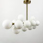 Зображення Золота видовжена люстра на 14 білих плафонів ИМ Light-Deco 