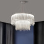 Зображення Хромована люстра з ланцюжками на 2 яруси Ø 80+50 см ИМ Light-Deco 1 