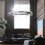 Зображення Кільцева чорна люстра з 14 прозорими плафонами Ø 75 см ИМ Light-Deco 4 