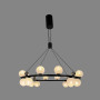 Зображення Кільцева чорна люстра з 16 скляними плафонами G9 Ø73 см ИМ Light-Deco 1 